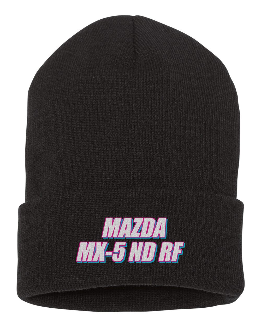 Mazda Mx-5 Nd Rf black beanie front view with car name