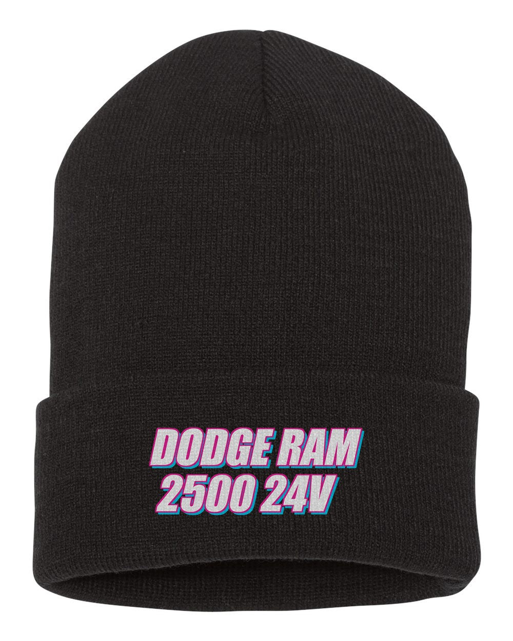 Dodge Ram 2500 24V black beanie front view with car name