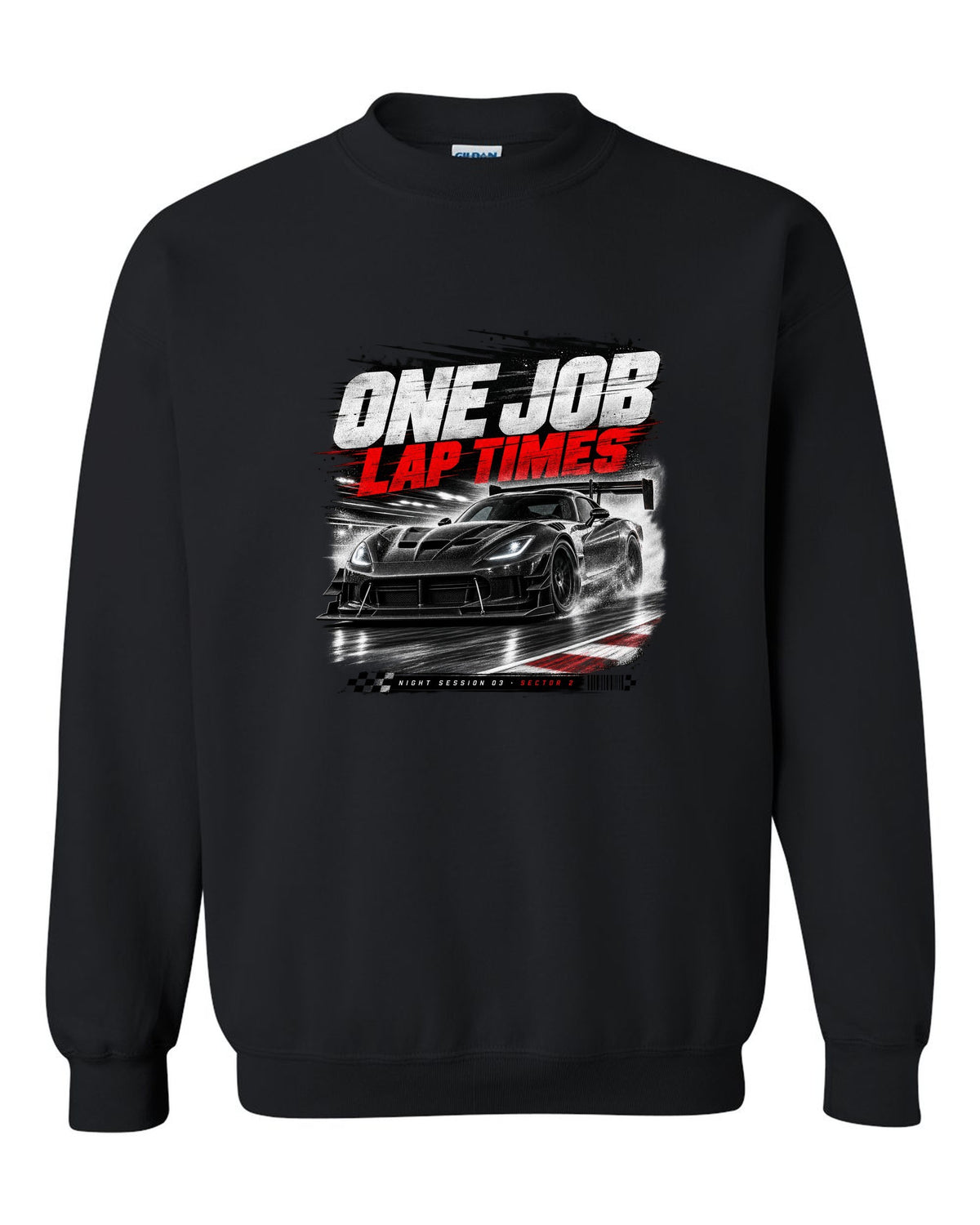 2016 Dodge Viper ACR Extreme VX I low front three-quarter race poster print black crewneck front view with the design