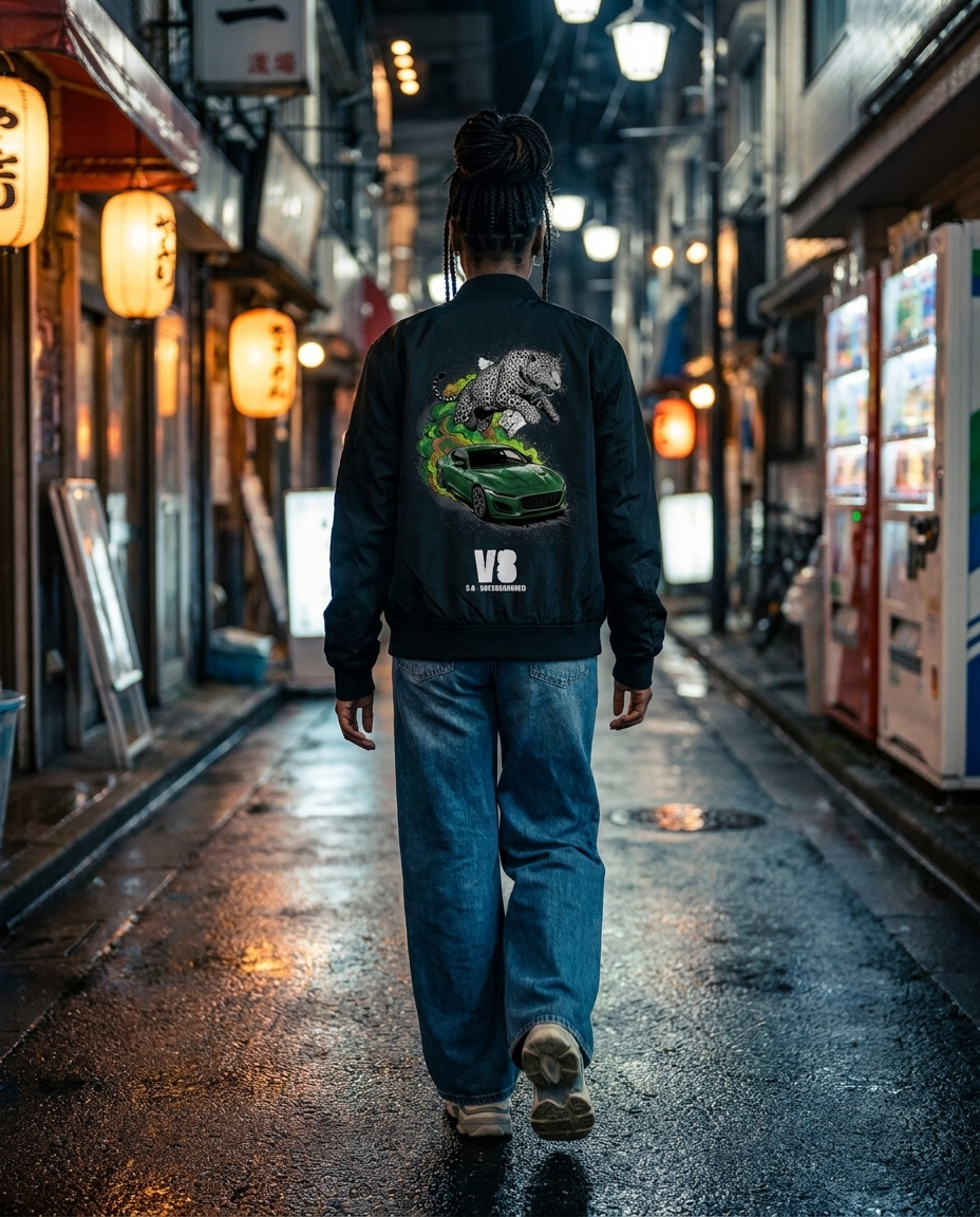 Black Bomber Jacket street