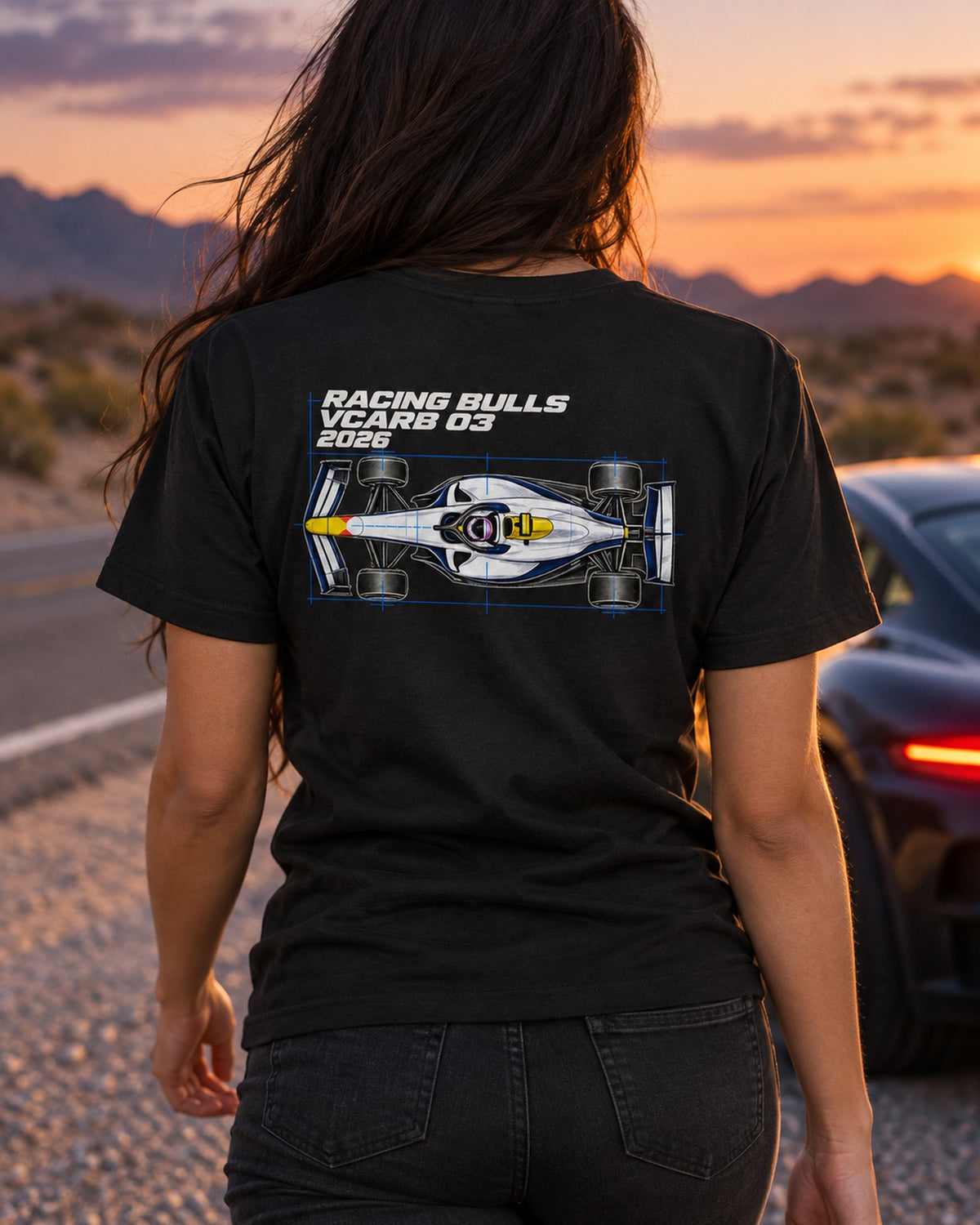 Racing Bulls VCARB 03 F1 2026 Horizontal Plan Shirt, Formula 1 Fan Tee T-Shirt Black worn hero