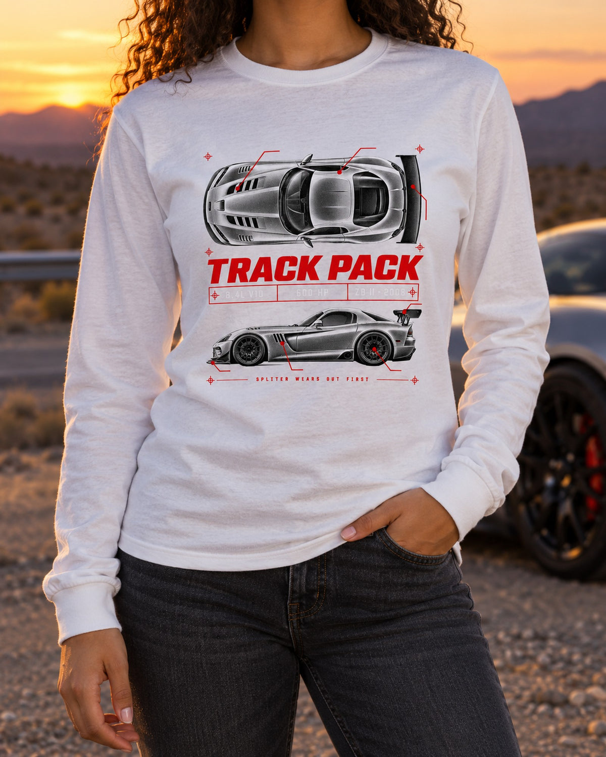 2008 Dodge Viper ACR ZB II Track Pack Spec Poster Shirt Long Sleeve White worn hero