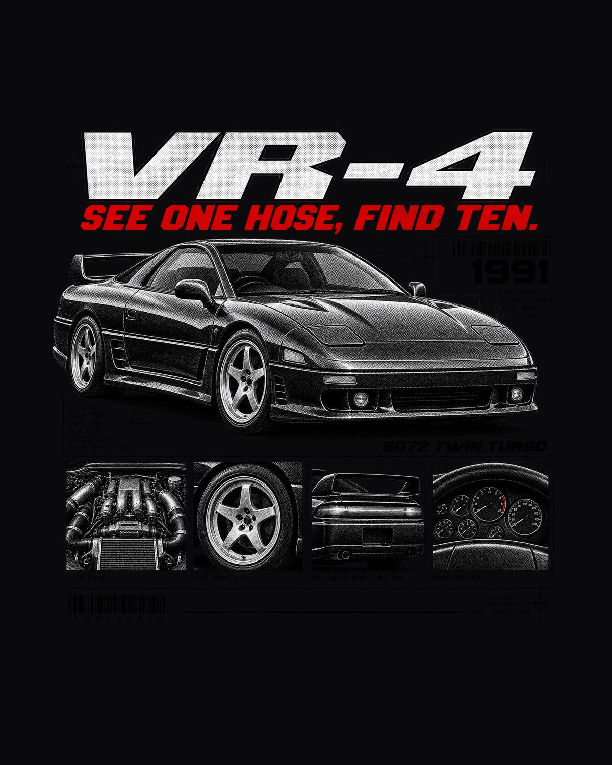 Mitsubishi 3000GT VR-4 Z16A Active Aero Dossier Shirt design only