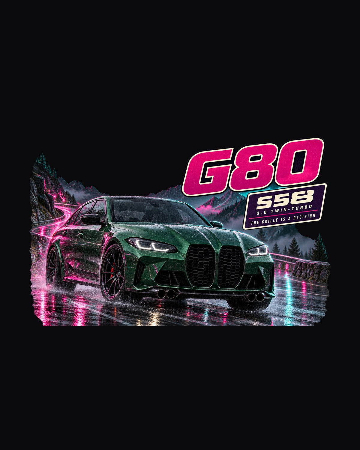 BMW M3 Competition G80 Touge Night Run Shirt, Isle of Man Green design only