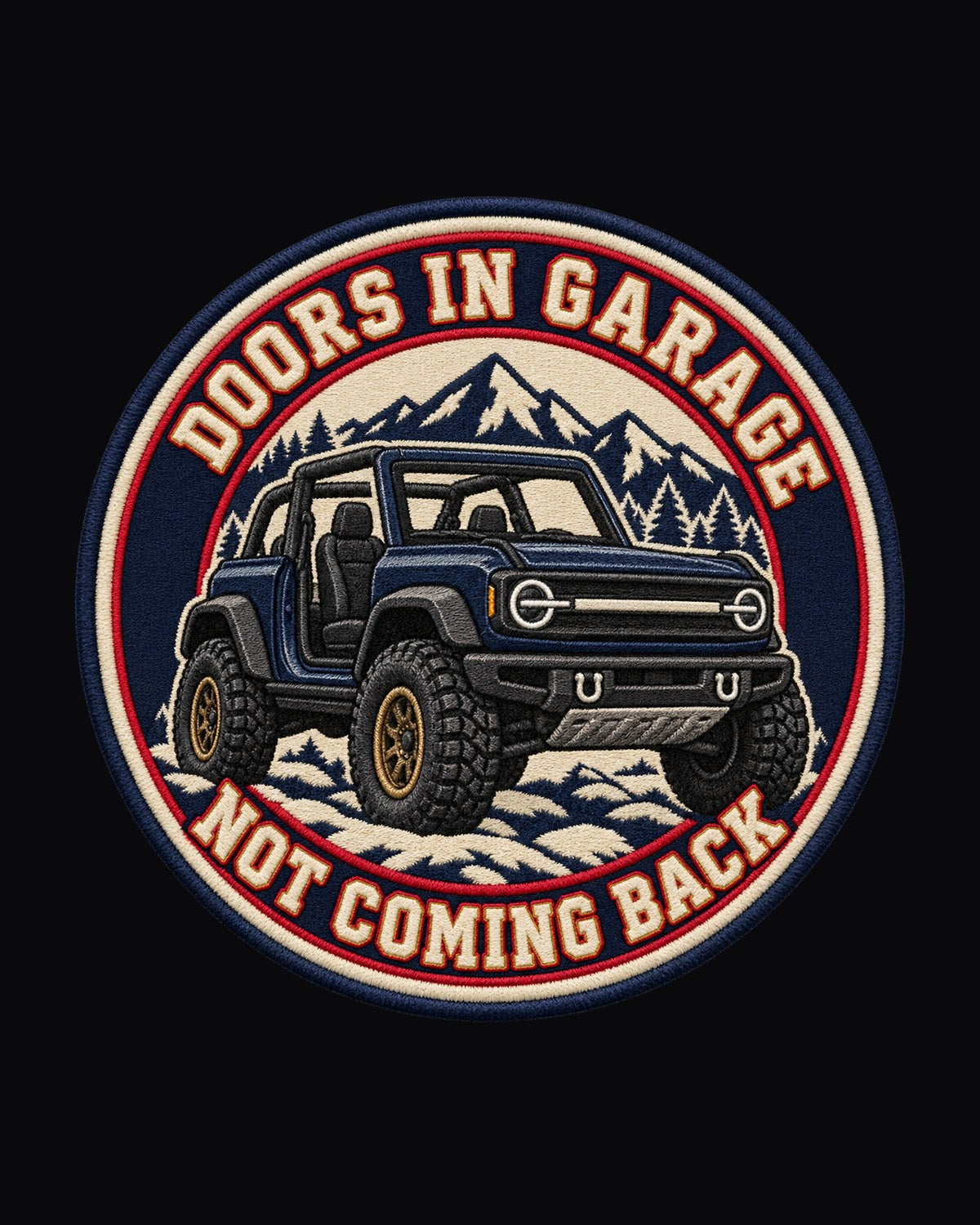 2021 Ford Bronco Doors Off Beach Crest Varsity Style Shirt design only
