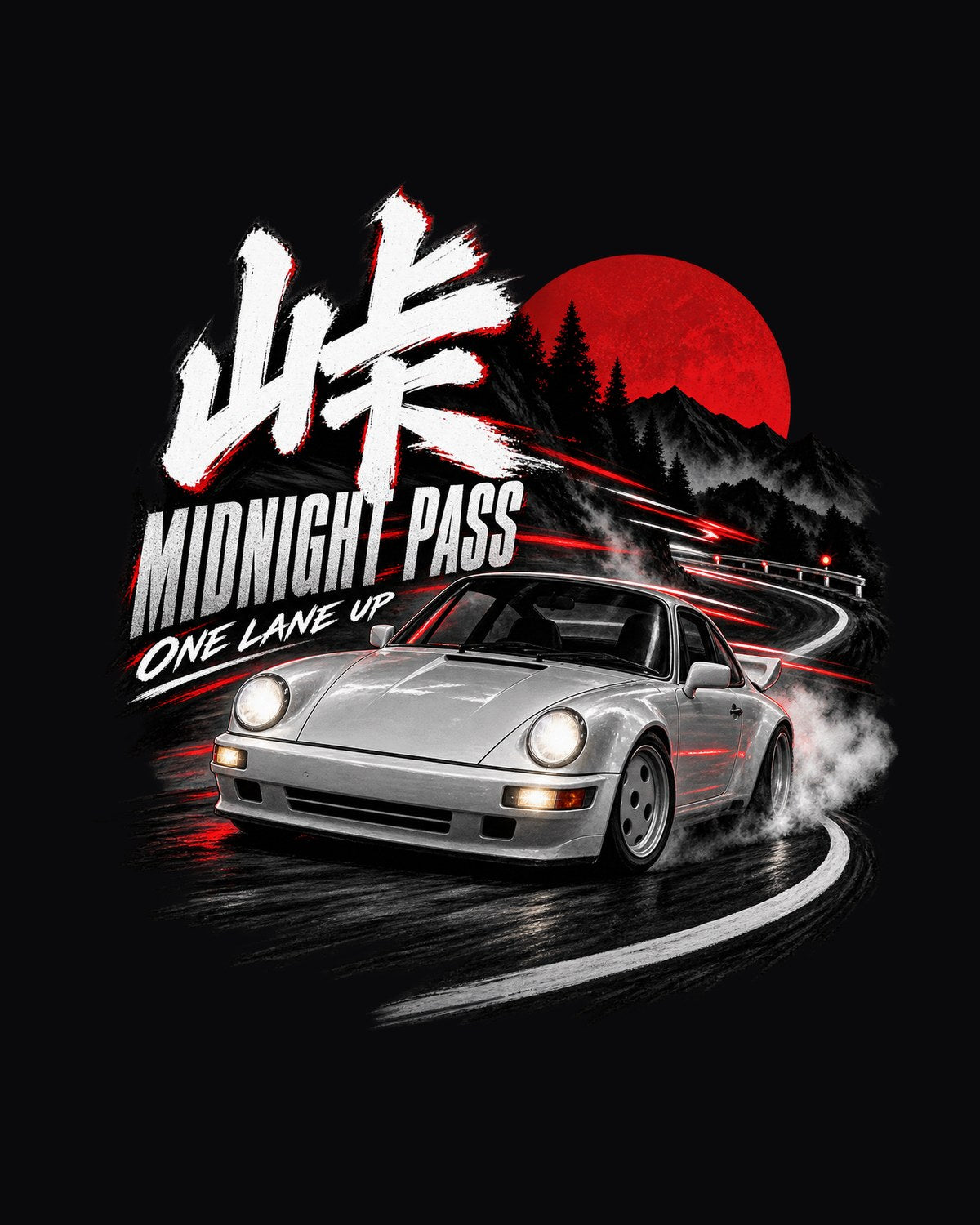 Porsche 911 Carrera 4 964 Midnight Pass Touge Shirt, Outlaw design only