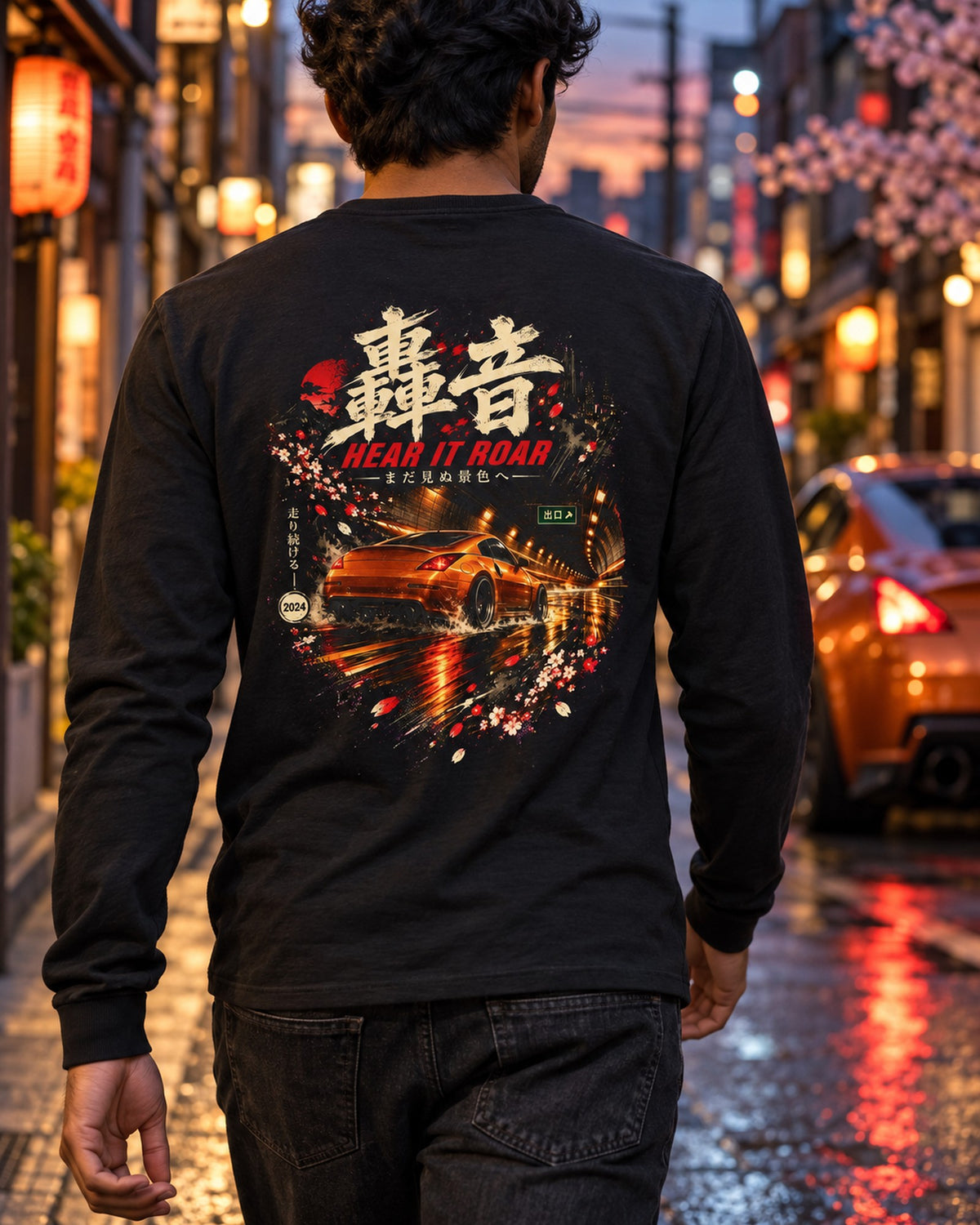 Nissan 350Z Hear It Roar Shirt, Hoodie & More Long Sleeve Black worn hero