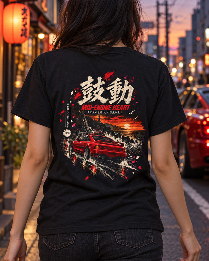 Toyota MR2 SW20 Mid-Engine Heart Shirt, Hoodie & More T-Shirt Black worn hero