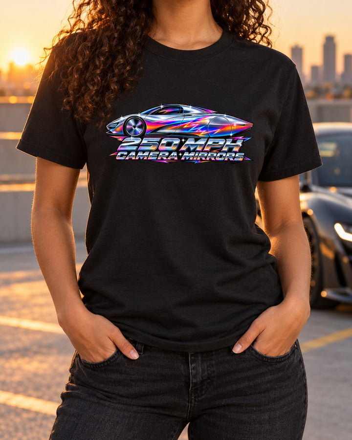 Teardrop Tail Shirt, McLaren Speedtail 2020 Airbrush Chrome Tee T-Shirt Black worn hero
