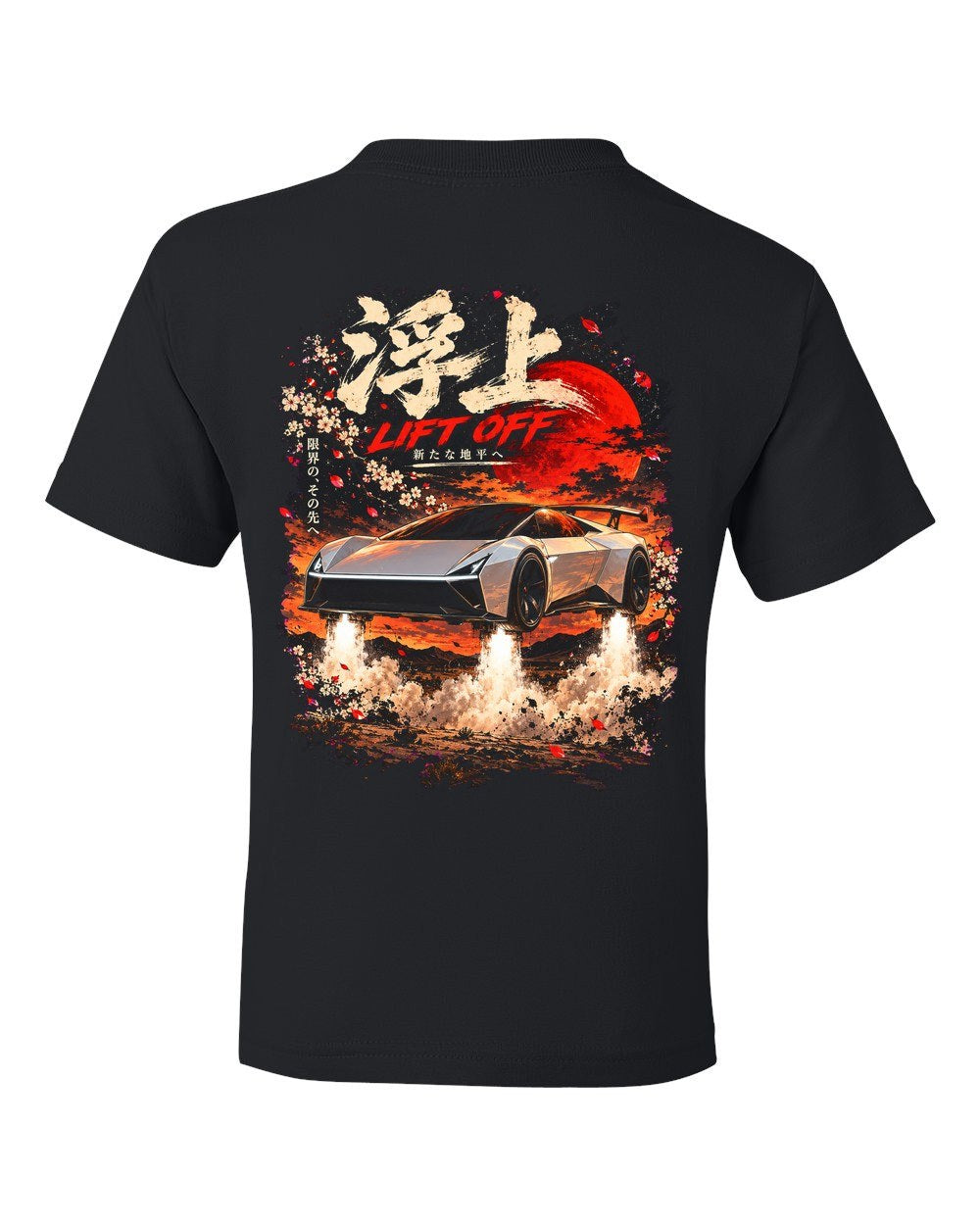 Tesla Roadster 2026 Lift Off Kids Tee Black back