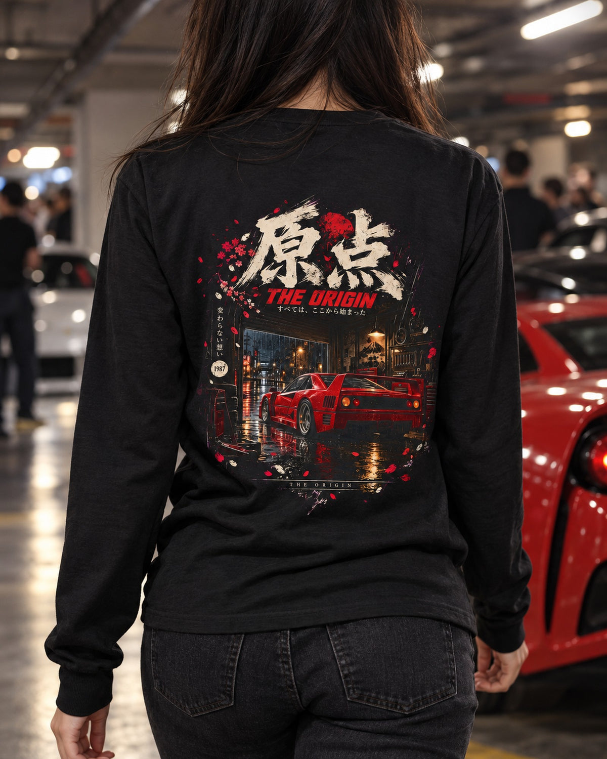 Ferrari F40 The Origin Shirt, Hoodie & More Long Sleeve Black worn hero