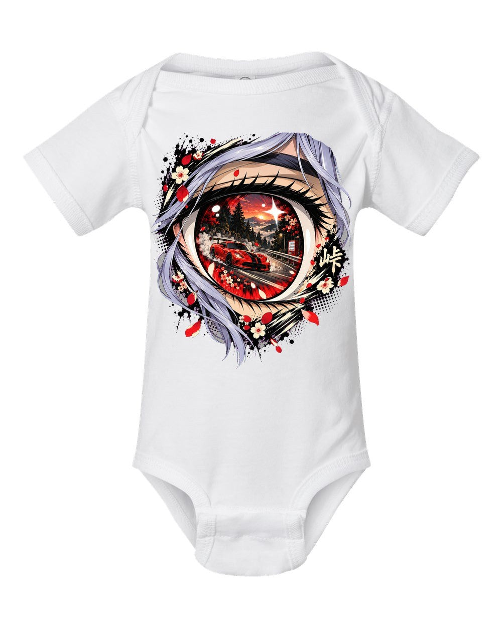 Dodge Viper ACR Anime Girl Baby Onesie White front
