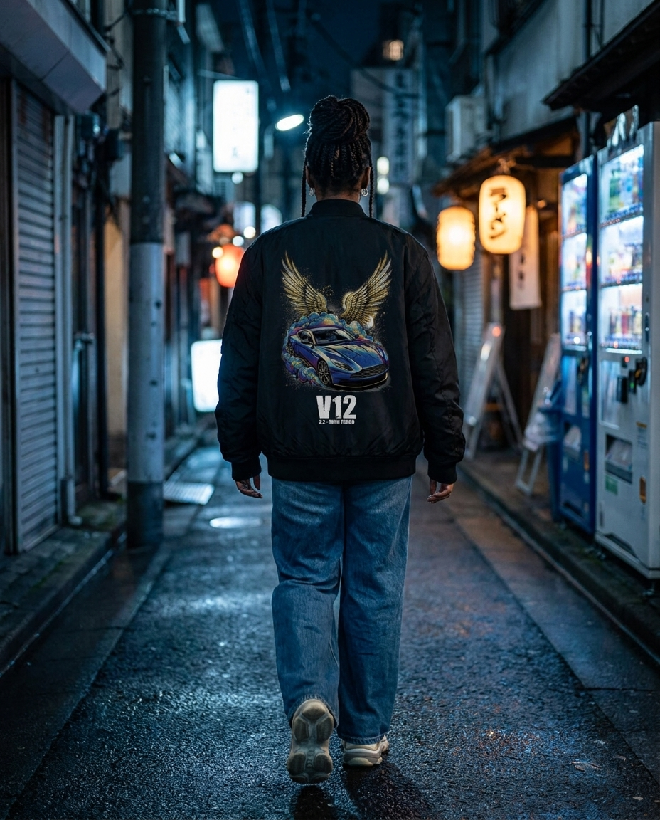 Black Bomber Jacket street