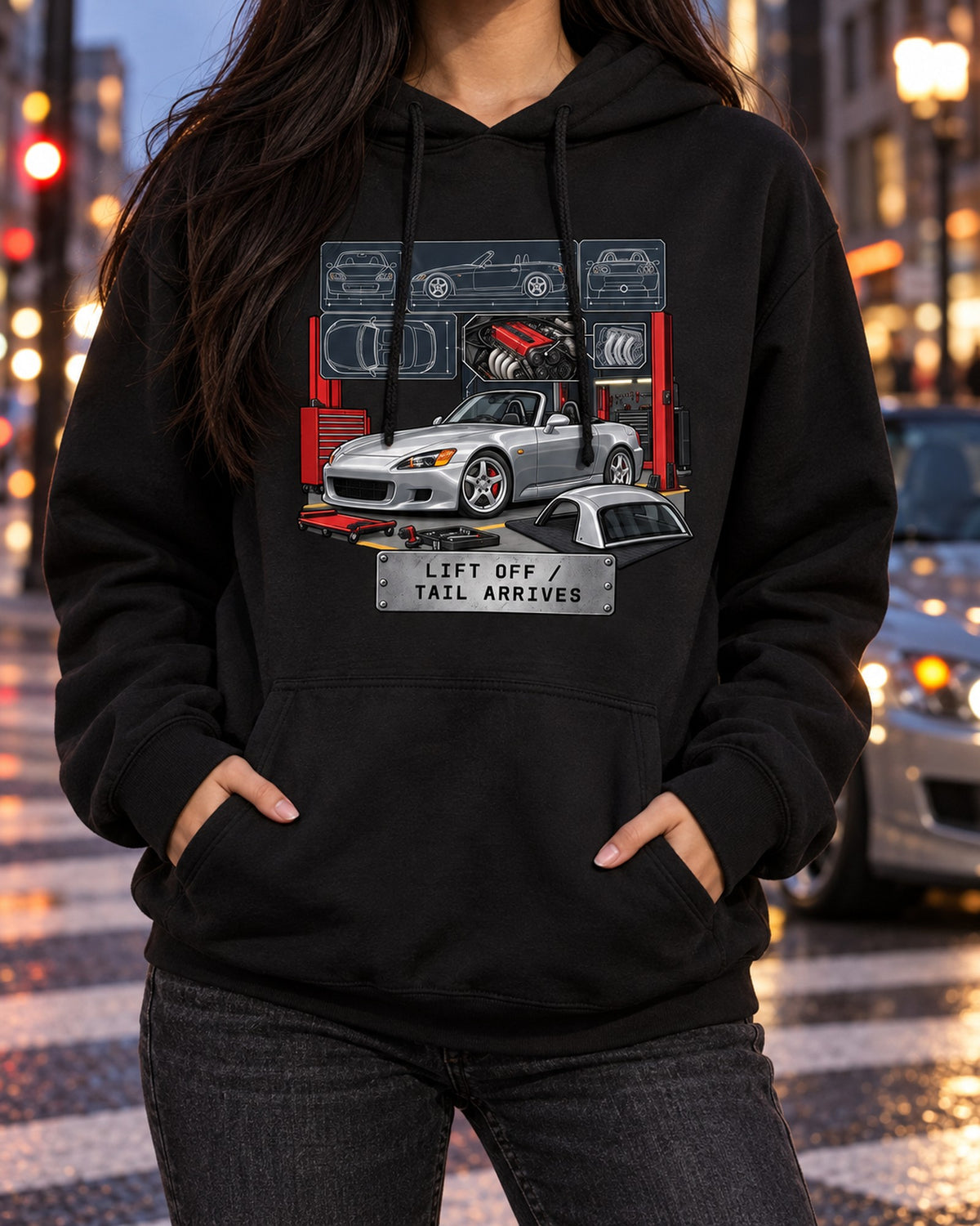 S2000 AP1 Shop Spec Sheet Data Plate Shirt, Lift Off Oversteer Pull Over Hoodie Black worn hero