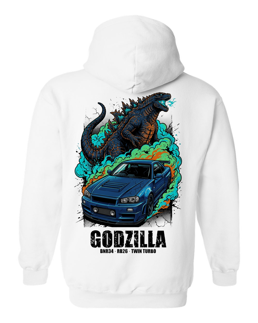 Pull Over Hoodie White back