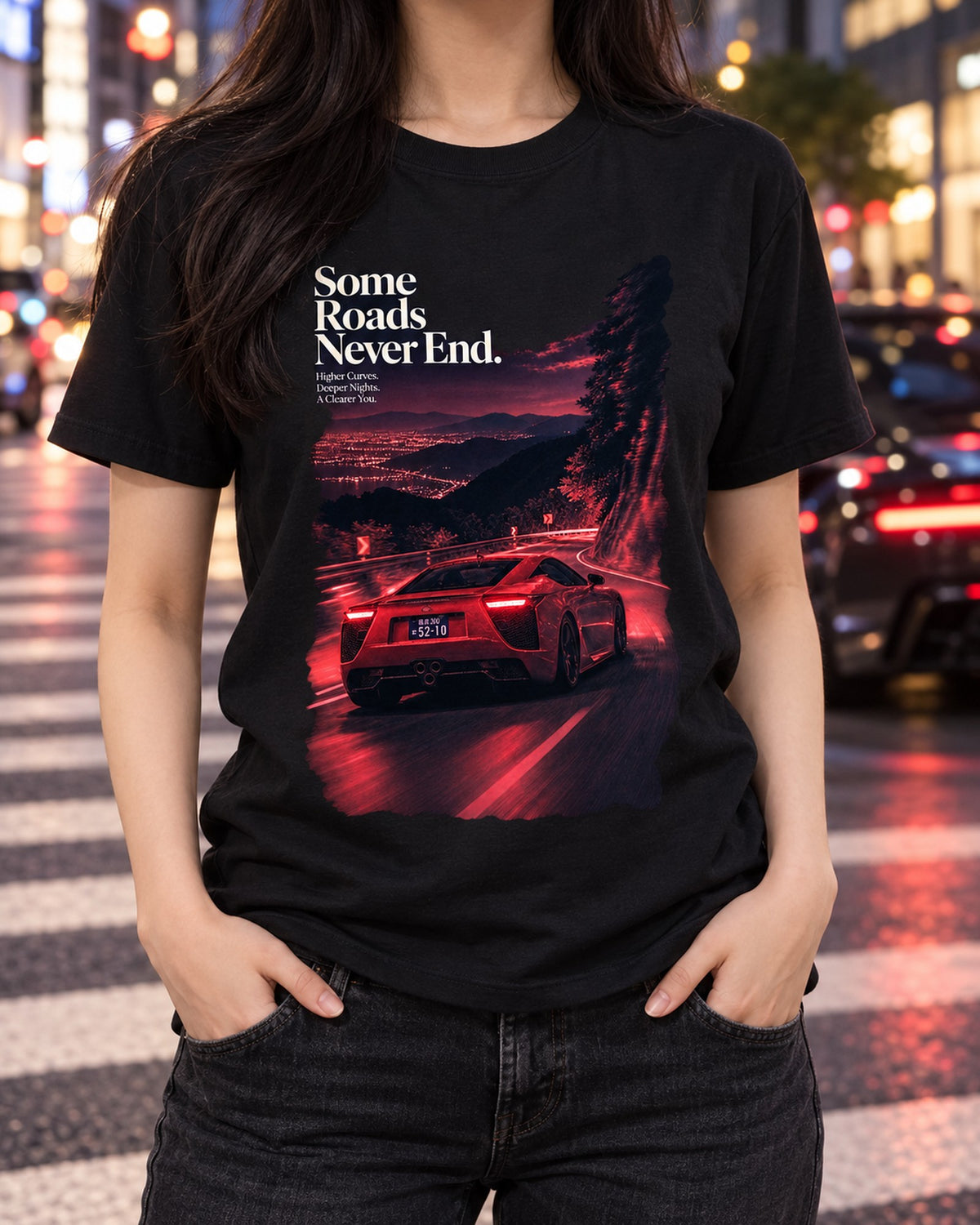 Lexus LFA Touge Night Street Shirt, 7:14 Ring Lap Tee T-Shirt Black worn hero