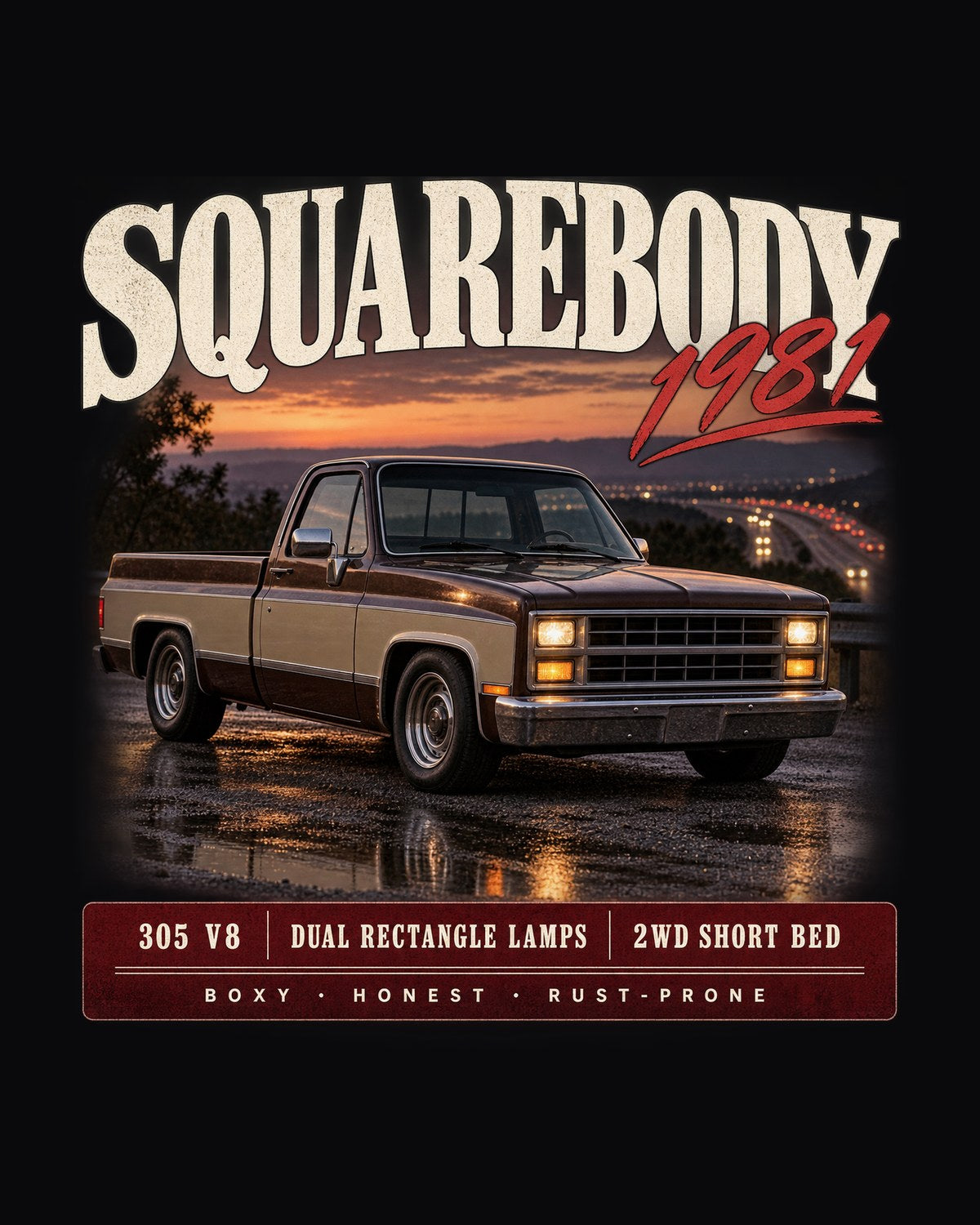 1981 Squarebody C10 Silverado Archive Panel Tee design only