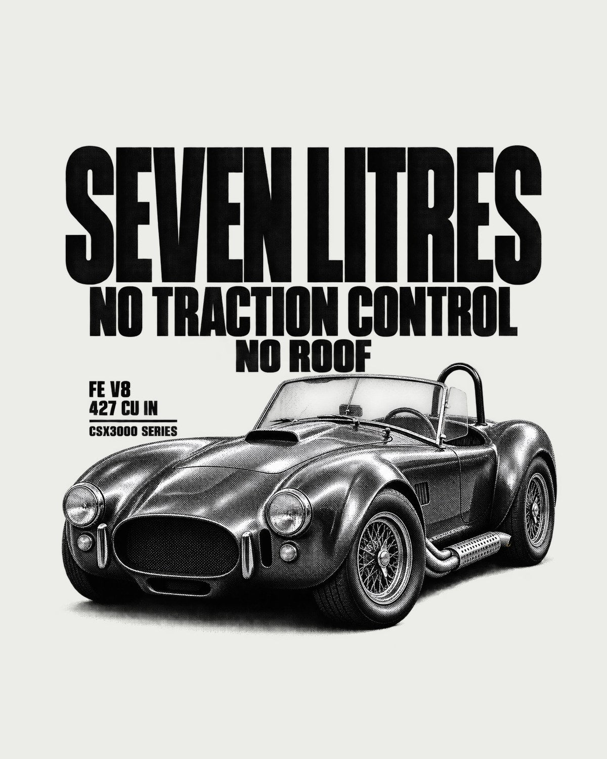 Shelby Cobra 427 Side-Oiler Halftone Shirt, Car Guy Gift design only