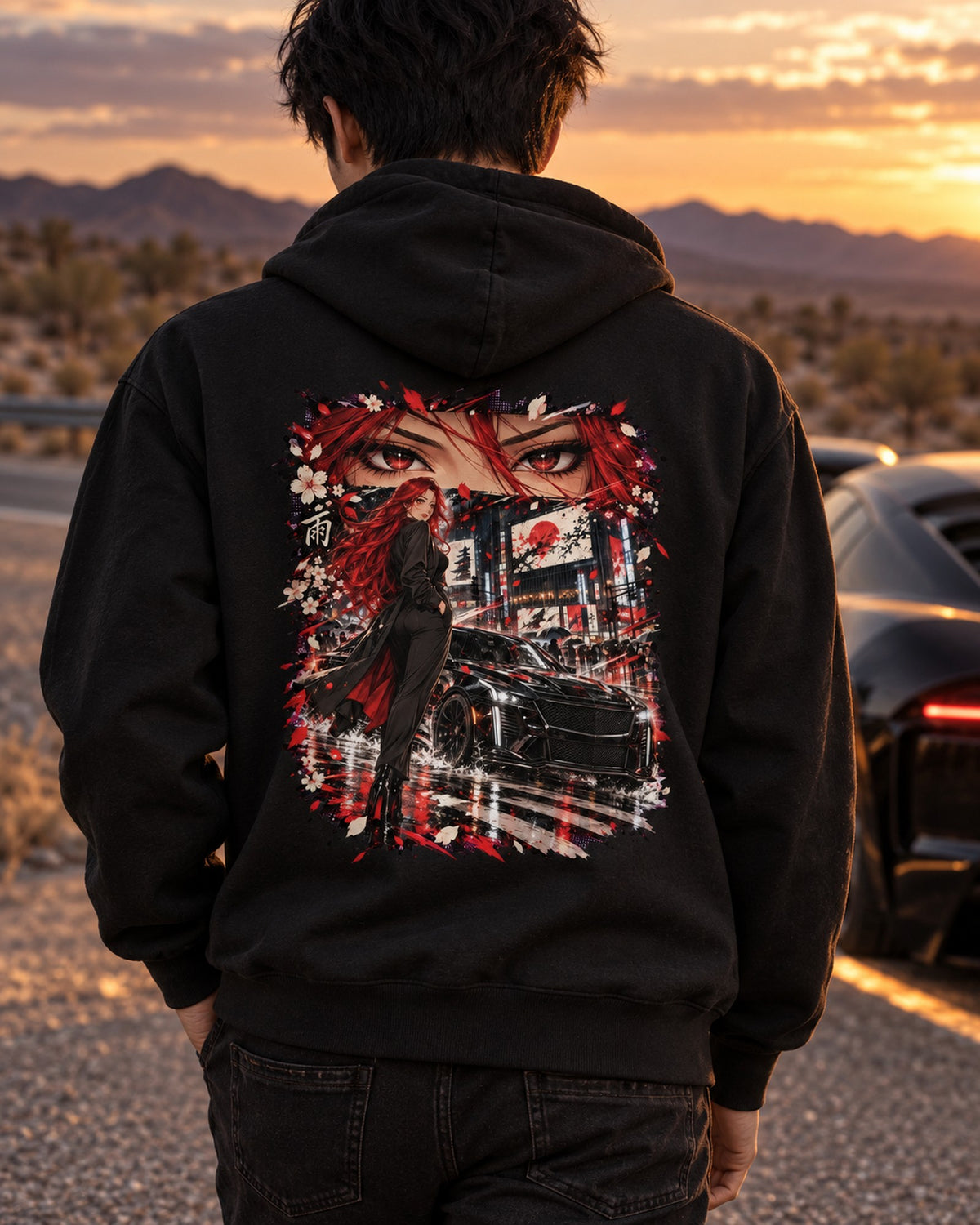 Cadillac CT5-V Blackwing Anime Girl Shirt, Hoodie & More Zip Hoodie Black worn hero