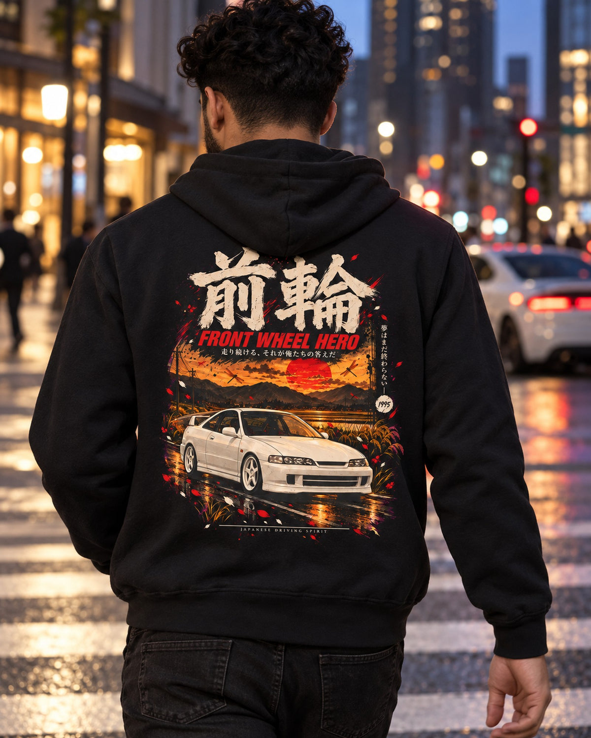 Honda Integra Type R DC2 Front Wheel Hero Shirt, Hoodie & More Zip Hoodie Black worn hero