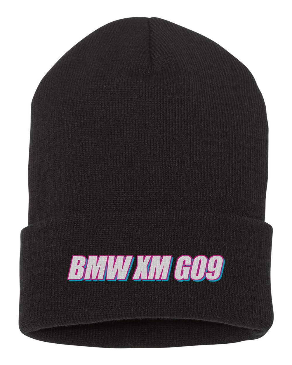Bmw Xm G09 black beanie front view with car name