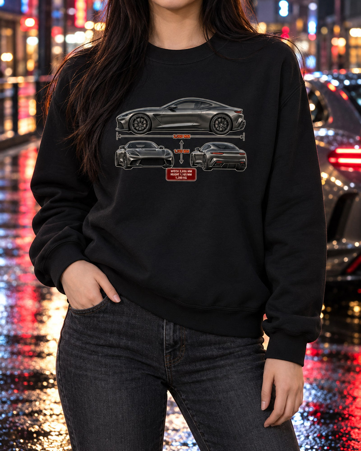 Pagani Utopia Three-View Sheet Tee, Dimension Spec Shirt Crewneck Black worn hero