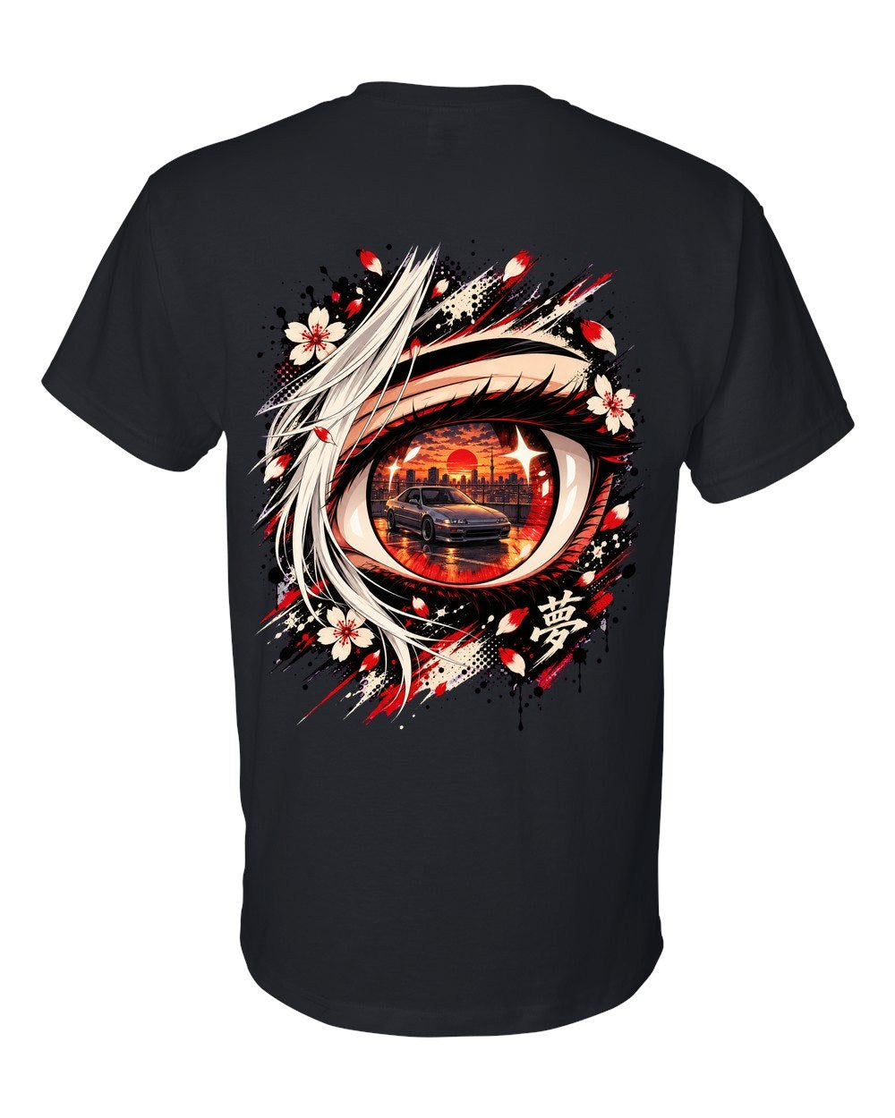 Honda Prelude BB Anime Girl T-Shirt Black back