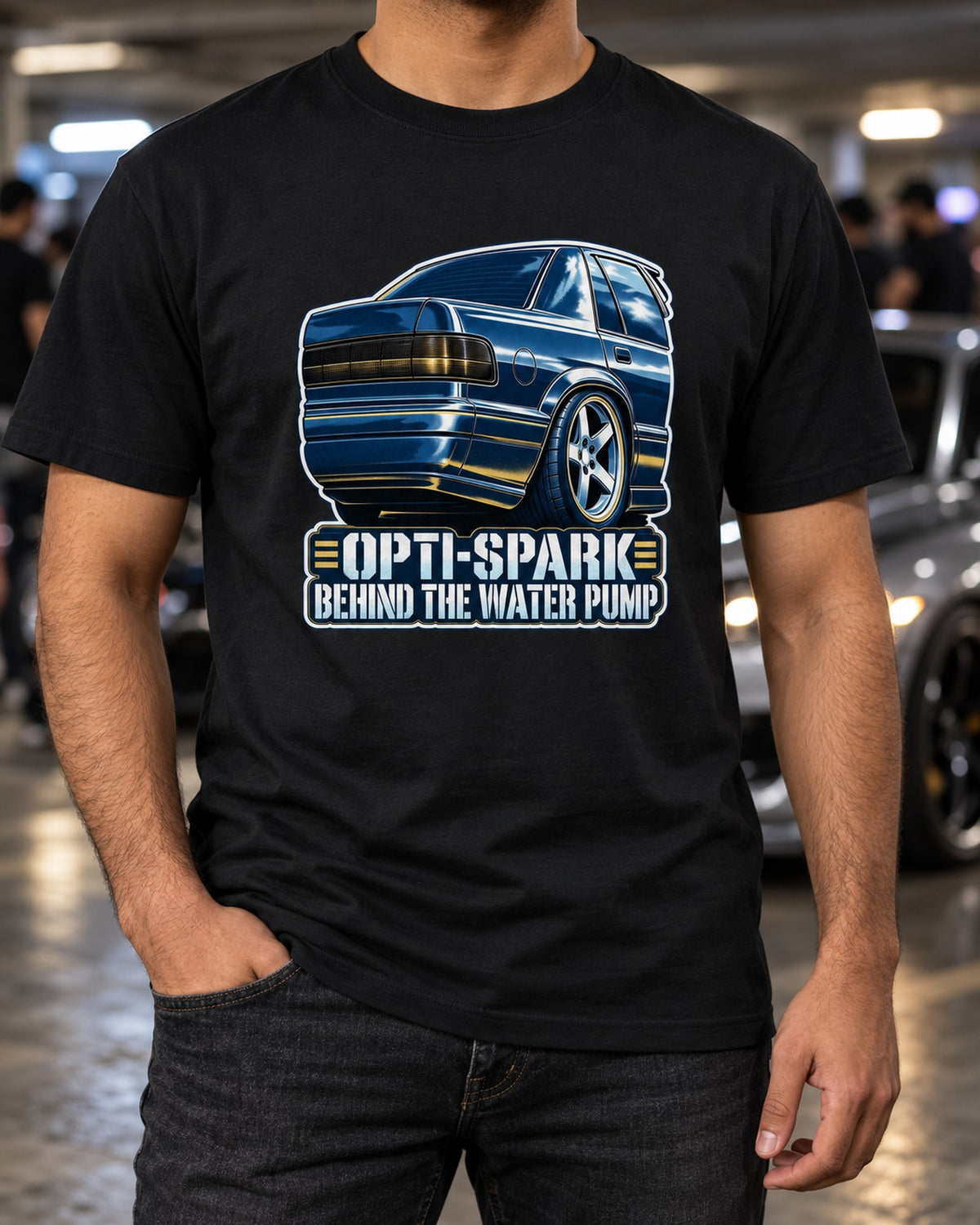 1994-96 Chevy Impala SS LT1 Cyanotype Blueprint Tee, Car Guy Gift T-Shirt Black worn hero