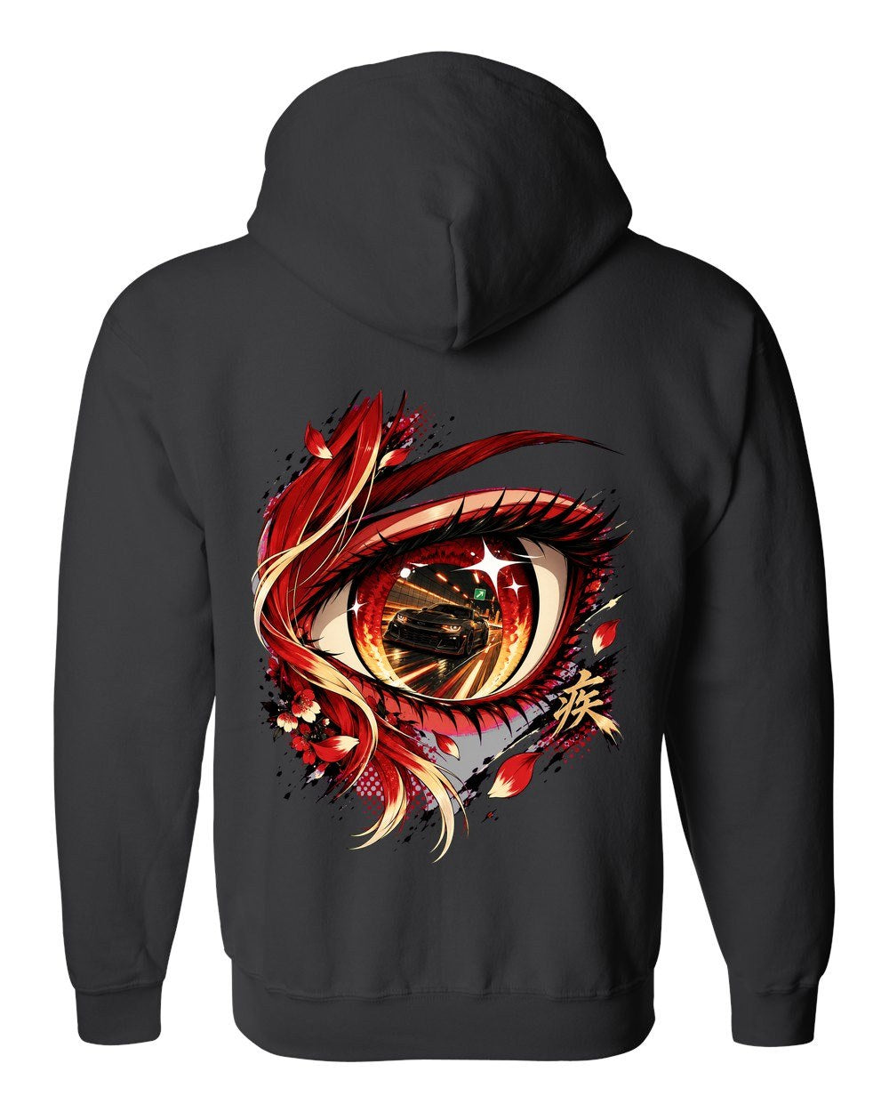 Chevrolet Camaro ZL1 1LE Anime Girl Zip Hoodie Black back