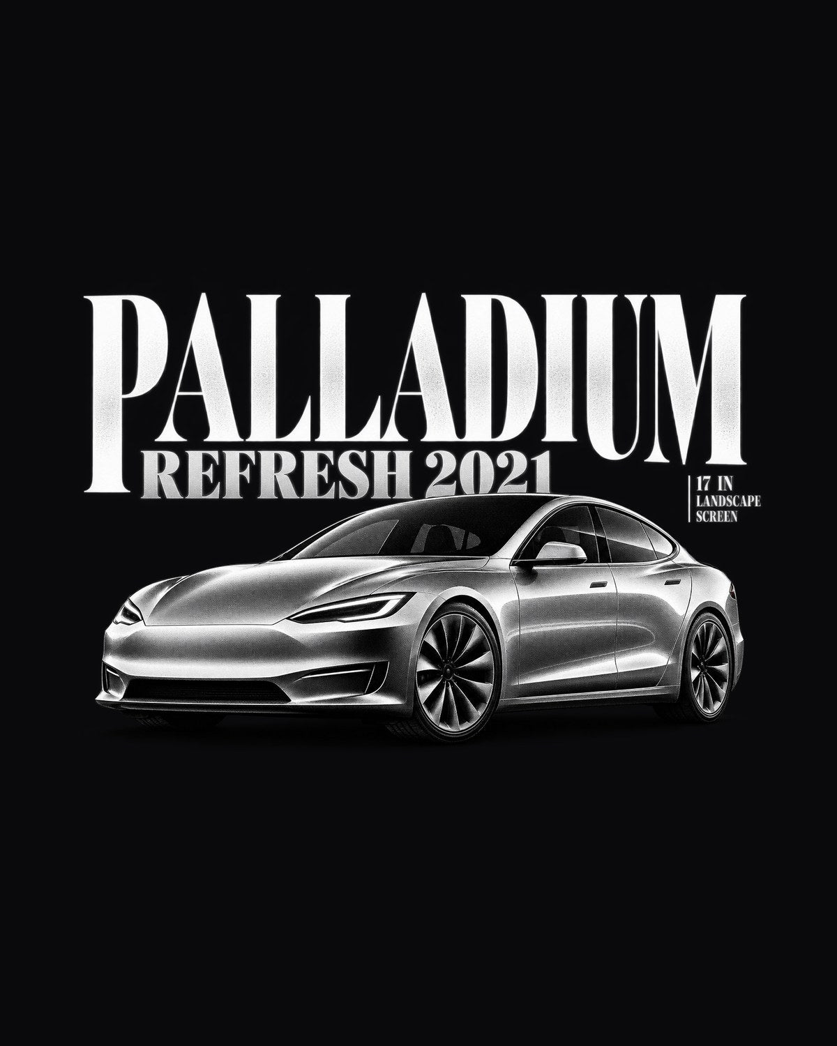 Tesla Model S Palladium Editorial Shirt, 17 Inch Landscape Screen design only