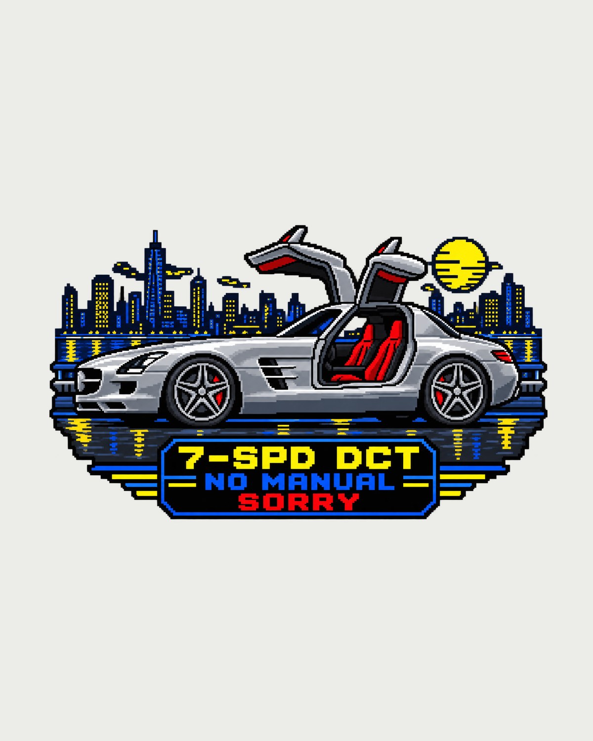 16-Bit Pixel Art Mercedes SLS AMG C197 Shirt, Car Guy Gift design only