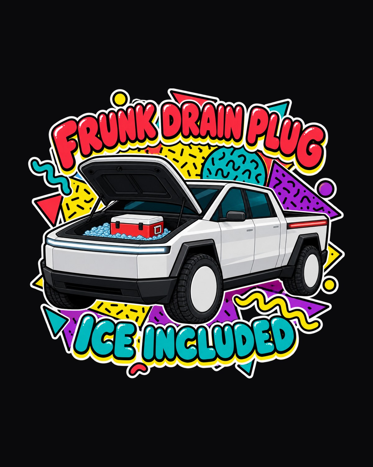 Ford F-150 Lightning Frunk Drain Plug Sticker Sheet Shirt design only