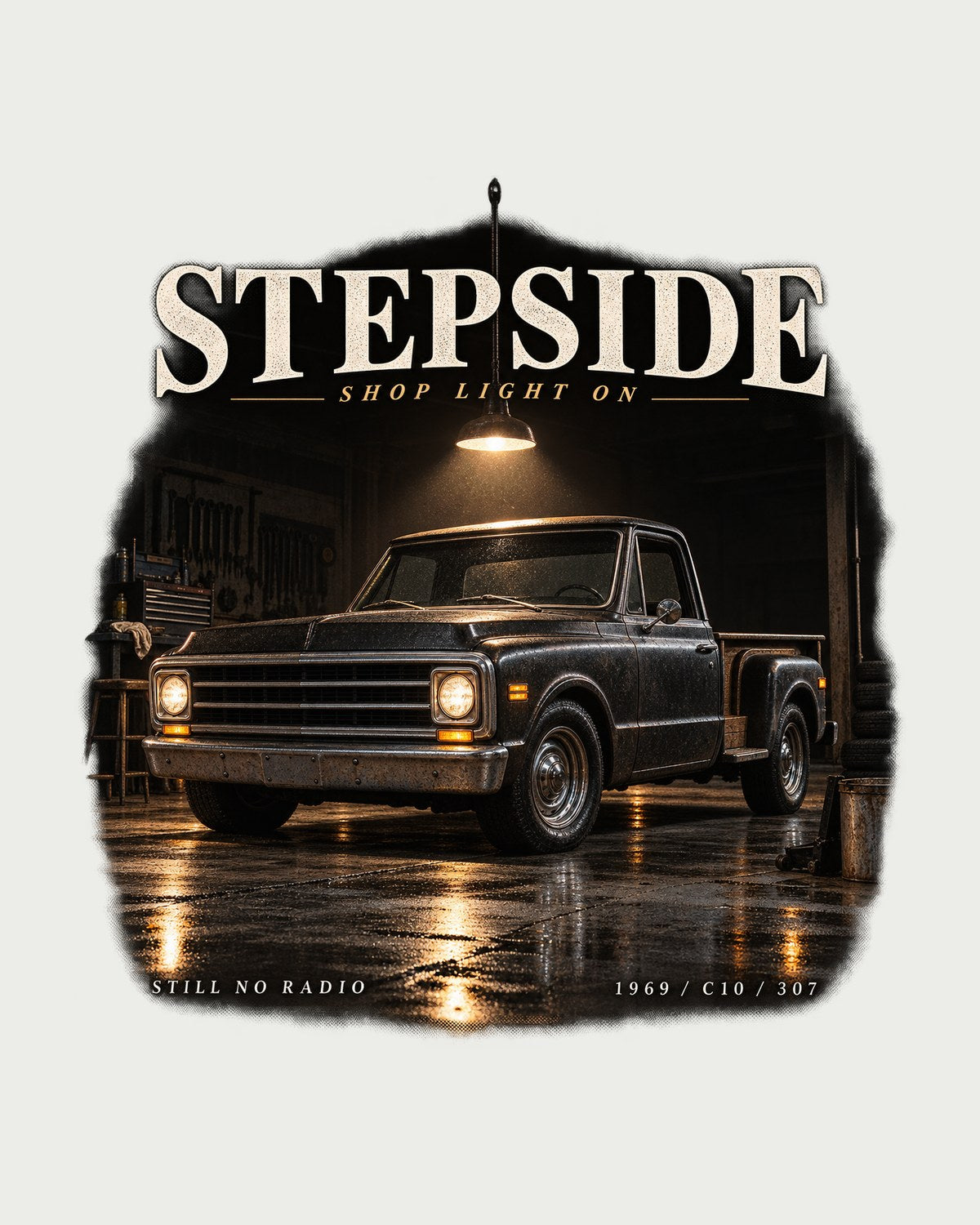 Chevy C10 Stepside Garage Night Shirt, Truck Guy Gift design only