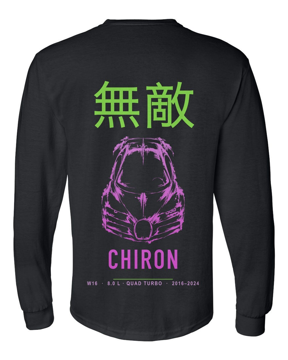 CHIRON full-back artwork black long sleeve back view with the design