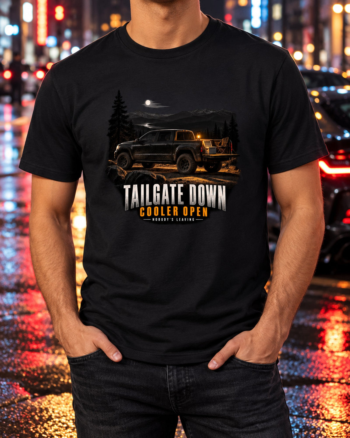 Jeep Gladiator JT Tailgate Night Garage Shirt, Truck Gift T-Shirt Black worn hero