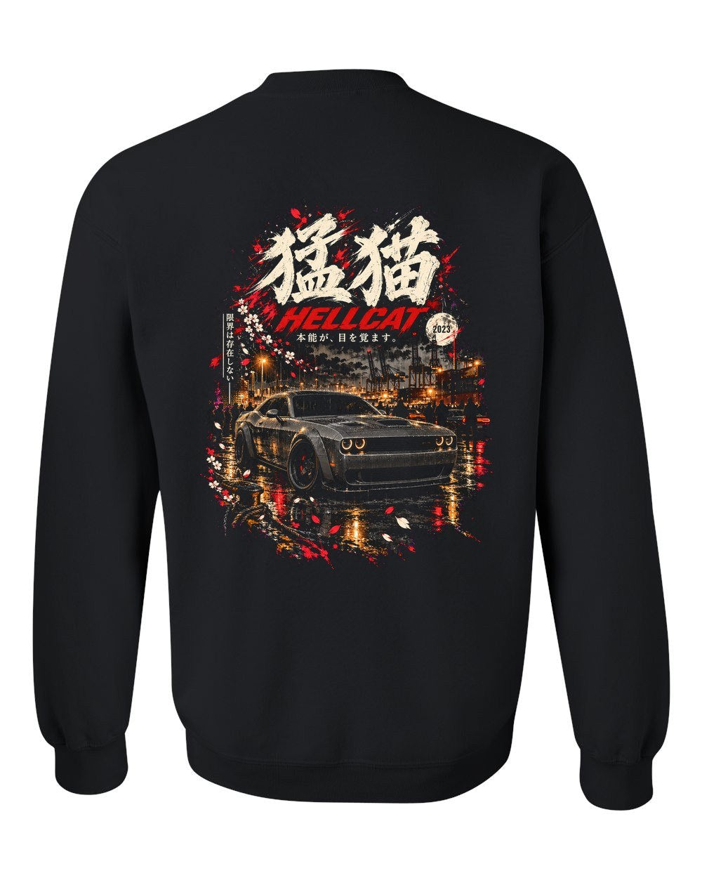 Dodge Challenger Hellcat Crewneck Black back
