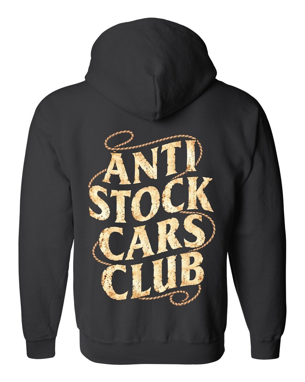 Anti Stock Cars Club Old West Wanted Poster Zip Hoodie Black back