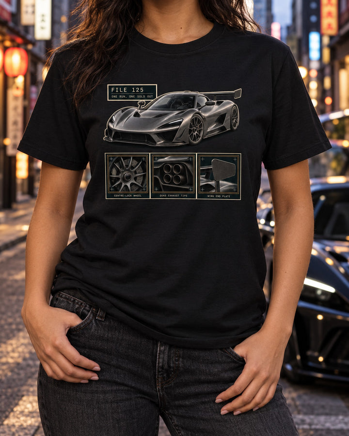 Koenigsegg Jesko Attack Dossier Panels Shirt, File 125 Car Tee T-Shirt Black worn hero