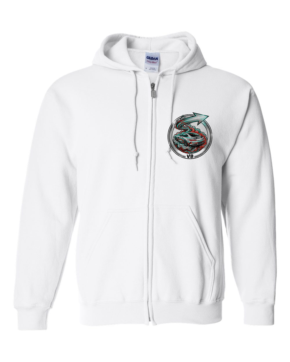 Zip Hoodie White front