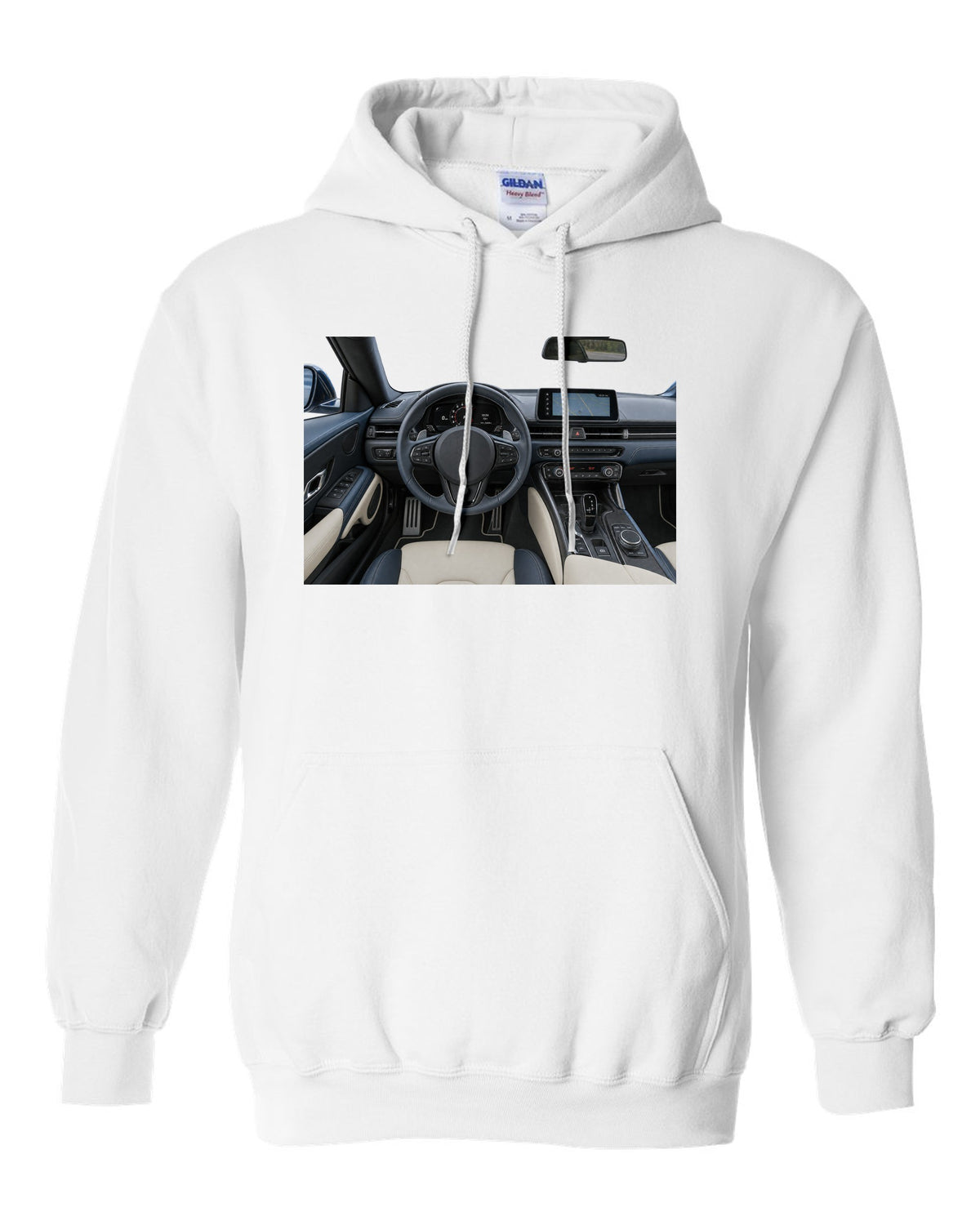 Toyota GR86 ZN8 dimension blueprint in signal red with FA24 boxer callouts white pull over hoodie front view with the design