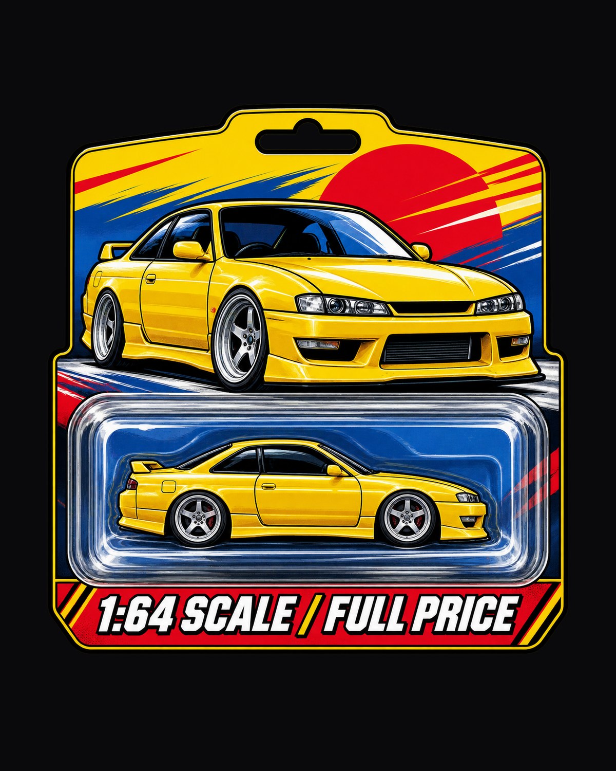 Nissan Silvia S14 1:64 Toy Blister Card Graphic Tee design only