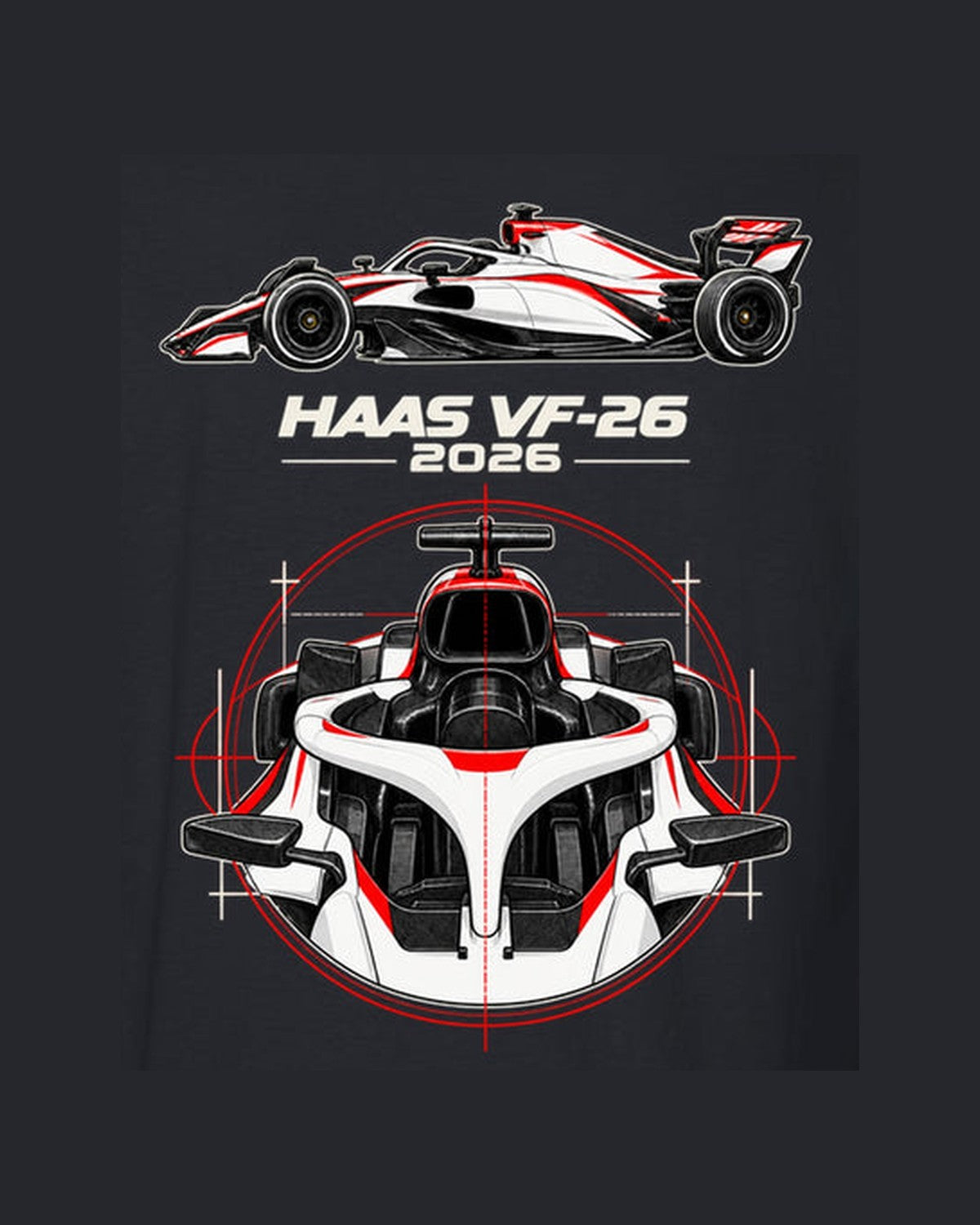 Haas VF-26 F1 2026 Halo Study Shirt, Formula 1 Fan Tee design only