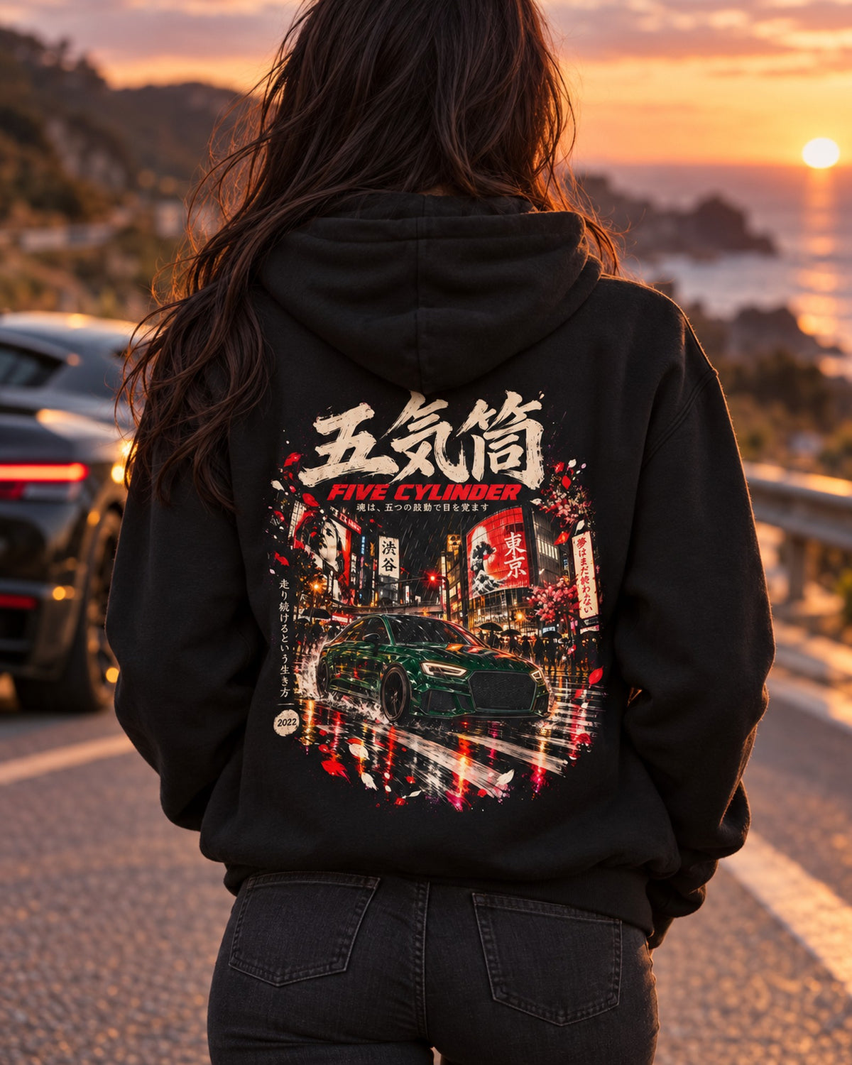 Audi RS3 Five Cylinder Shirt, Hoodie & More Pull Over Hoodie Black worn hero