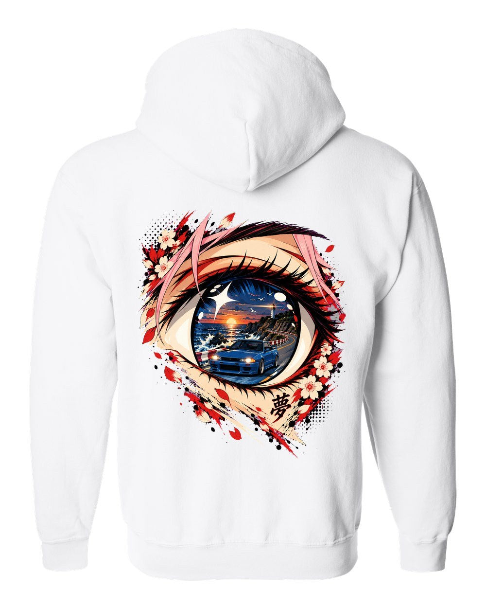 Subaru BRZ Anime Girl Zip Hoodie White back