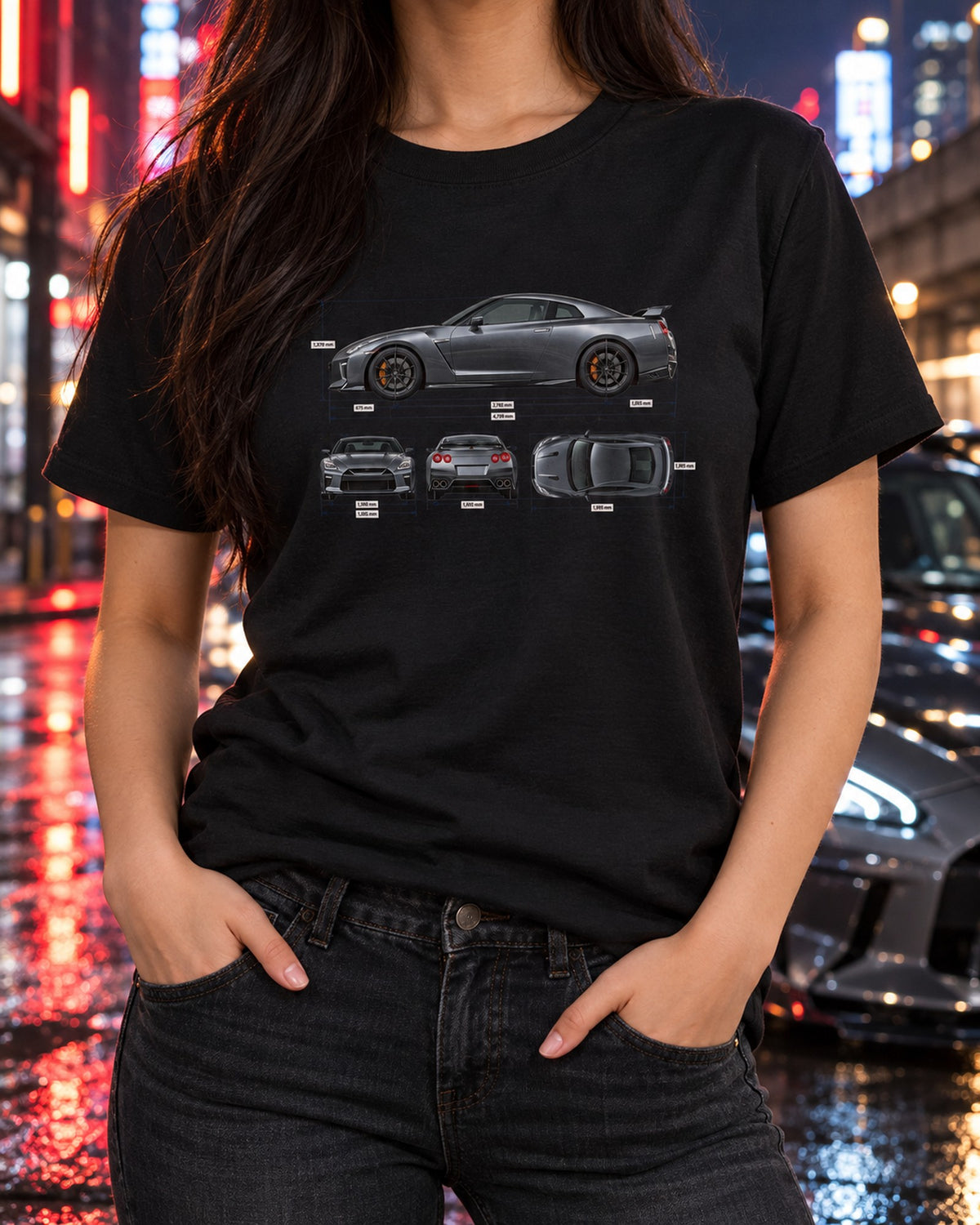 Nissan GT-R50 Italdesign Spec Poster Shirt, 50 Units Only T-Shirt Black worn hero