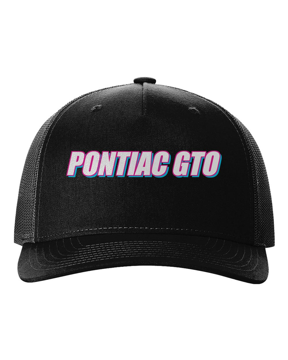black hat front view with car name