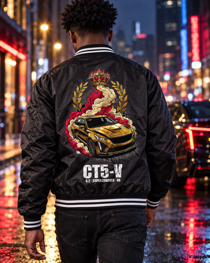 Cadillac CT5-V Crown Bomber Jacket worn hero