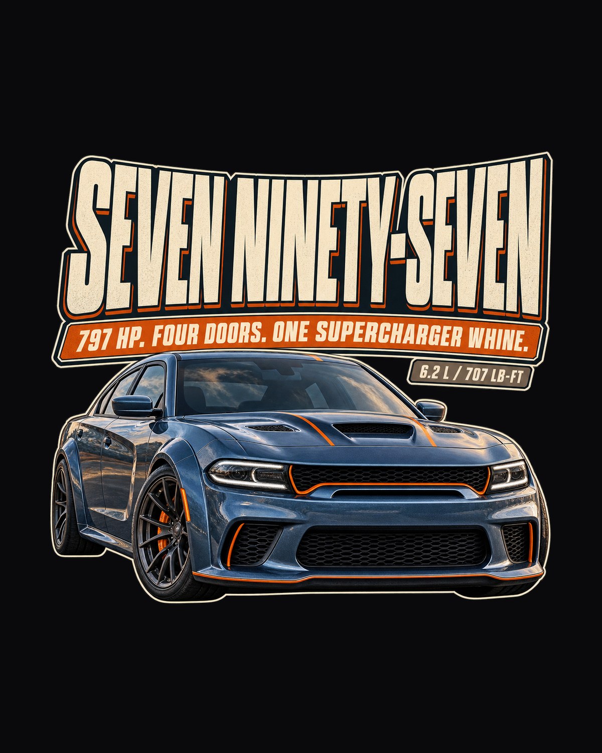Dodge Charger Hellcat Redeye Widebody 797 HP Editorial Tee design only