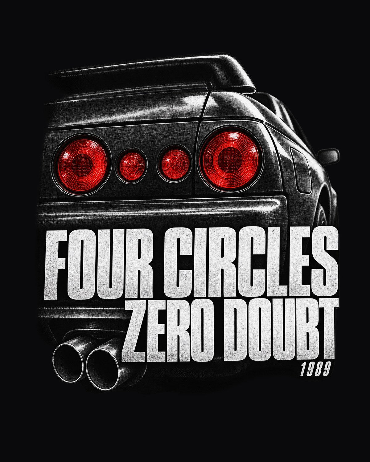 Skyline GT-R R32 Taillight Macro Tee, Four Circles design only