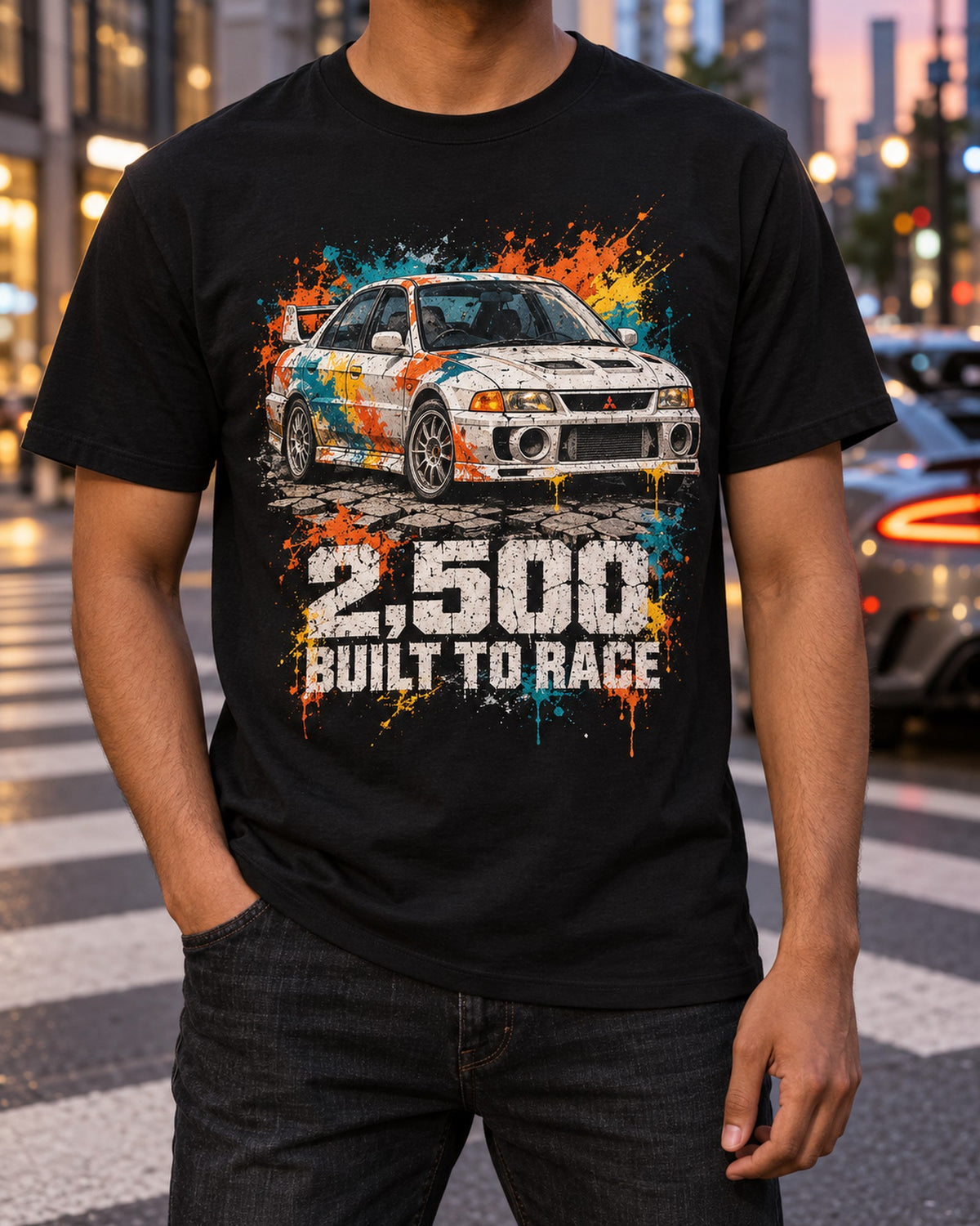 Mitsubishi Lancer Evolution I CD9A Stencil Homologation Shirt T-Shirt Black worn hero